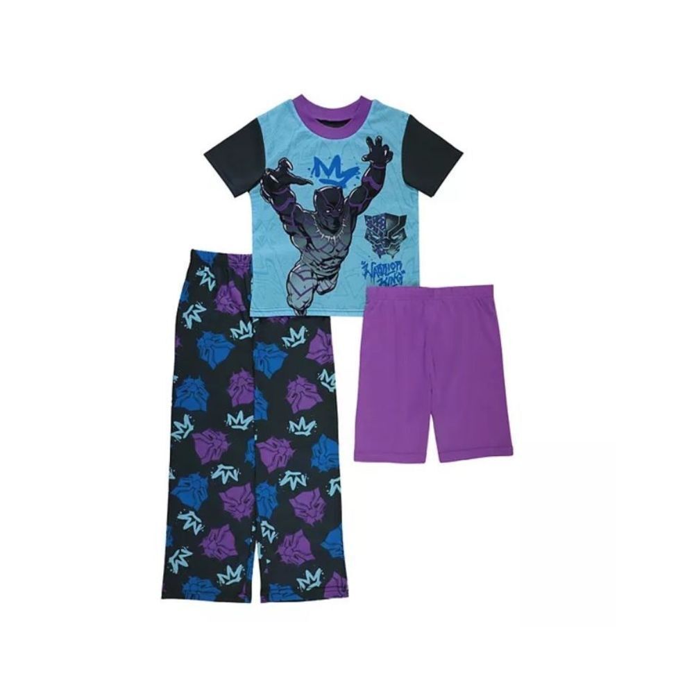 Brand New Marvel The Avengers Top Shorts & Pants Pajama‎ Set Boys Size 8